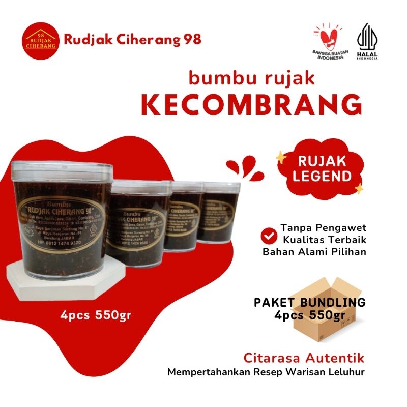 

RUDJAK CIHERANG 98 - BUNDLING 4PCS Bumbu Rujak Kecombrang (550gr)
