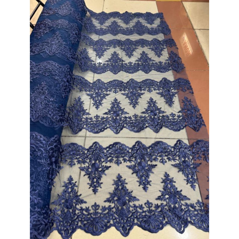 bahan kain tille renda/kain bordir motif renda/renda tille/motif renda