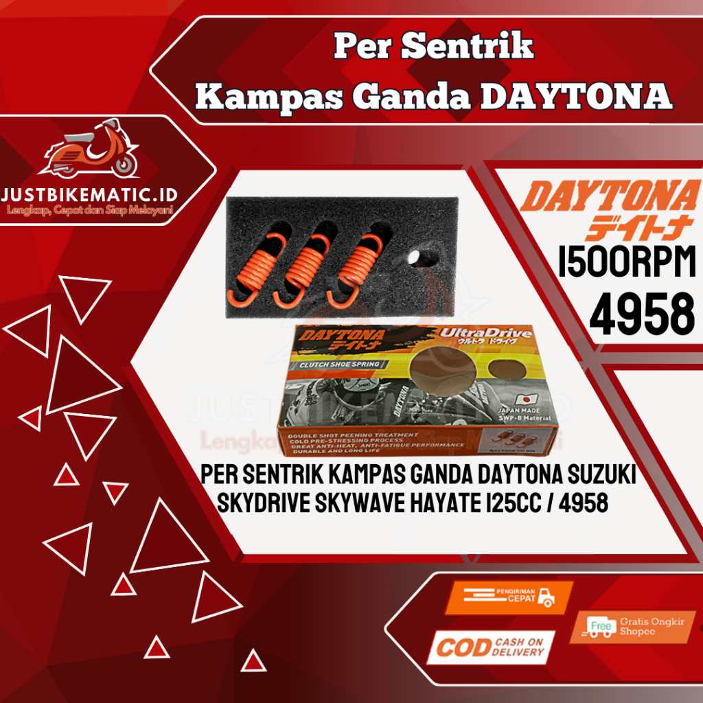 Per Sentrik Kampas Ganda Kopling Spin Skydrive Skywave Hayate 125 cc 1500 RPM 4958 Daytona