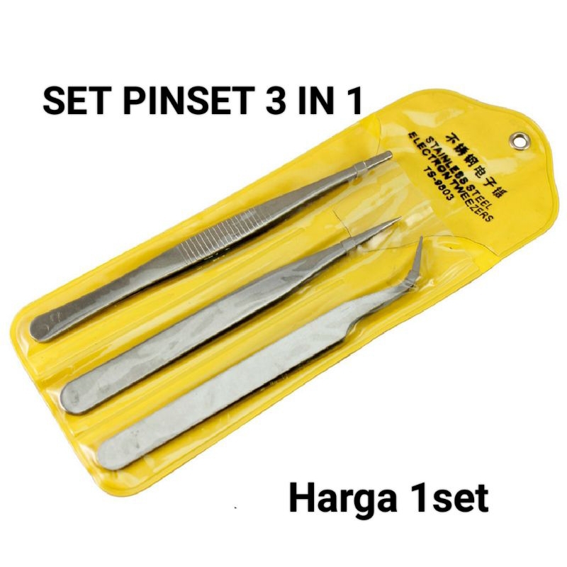 SET PINSET 3 IN 1 STAINLESS SERBAGUNA