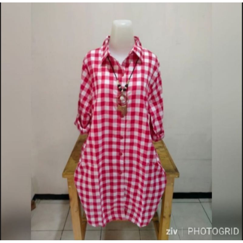 BISA COD //Tunik kotak kotak wanita terbaru 2021 kekinian//tunik kotak kotak terbaru//tunik kotak ko