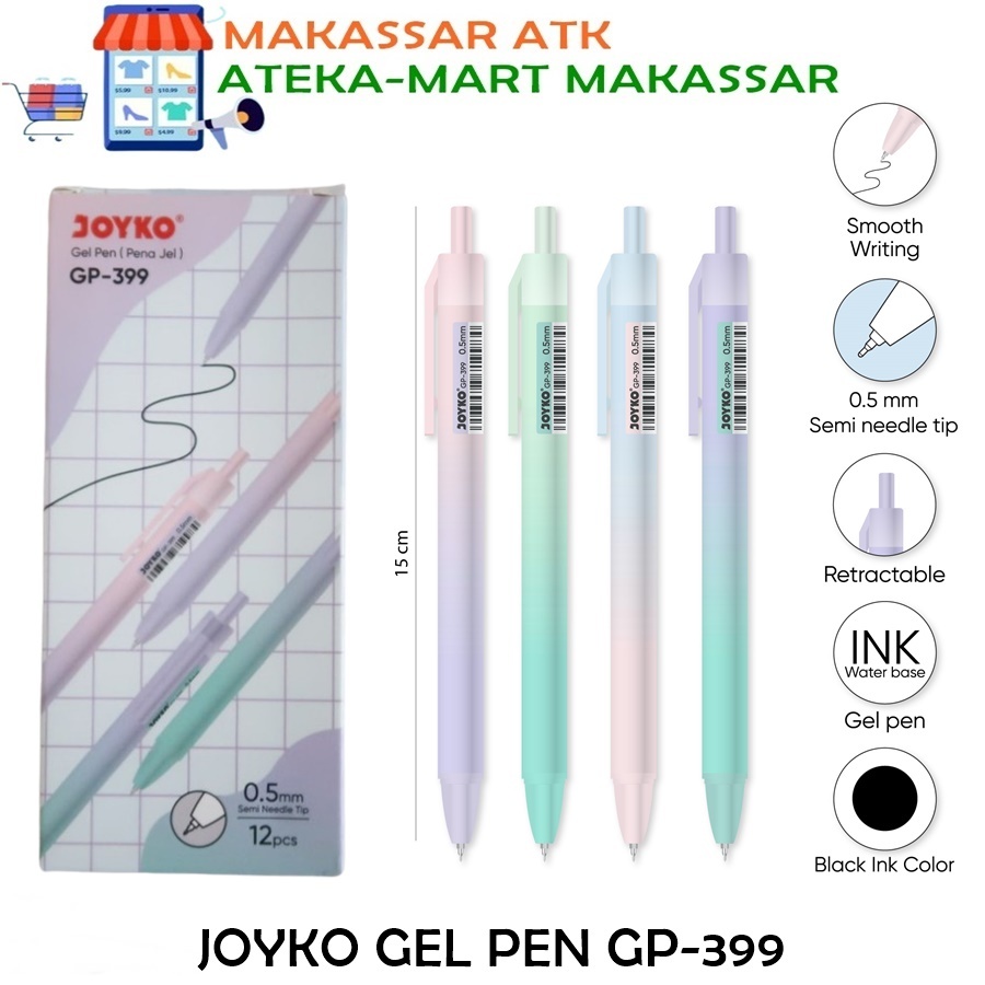 

[BOX/12PCS] JOYKO GEL PEN GP-399 RAINBOW PULPEN CETEK