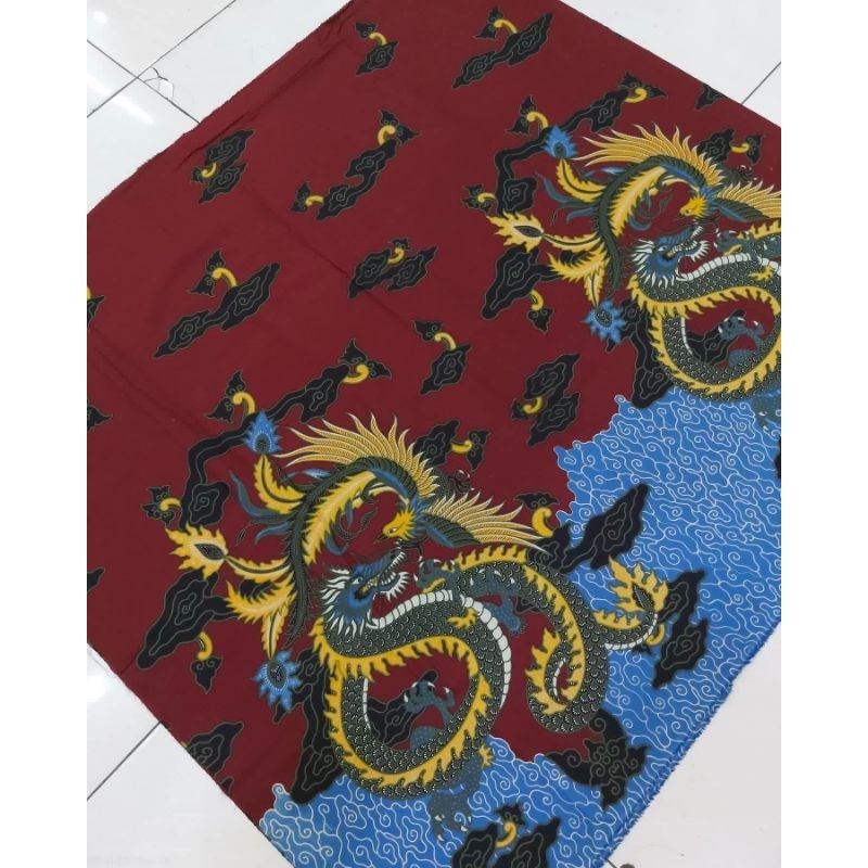 TERLARIS KAIN BATIK LAWEYAN SOLO BURUNG ELANG TARUNG NAGA MERAH KODE 25