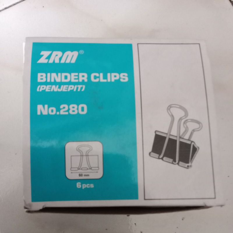 

binder clips no. 280 merk zrm 1 pak isi 6