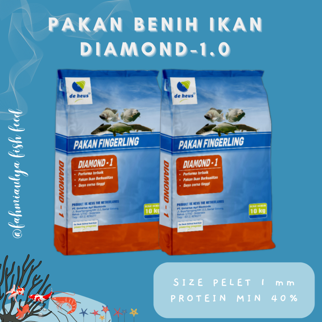 DIAMOND PAKAN BENIH IKAN 1.0 REPACK 1 KG  | PAKAN BENIH IKAN LELE GURAME PATIN