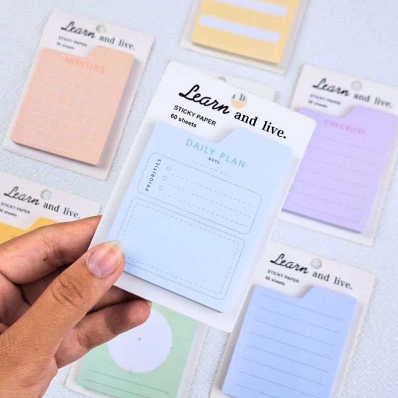 

Learn Live Sticky Notes Colorful Daily Monthly Pastel