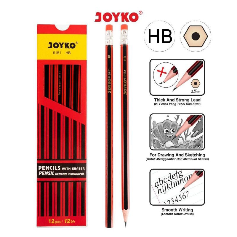 

Pensil Joyko 6151 HB 12 Pcs