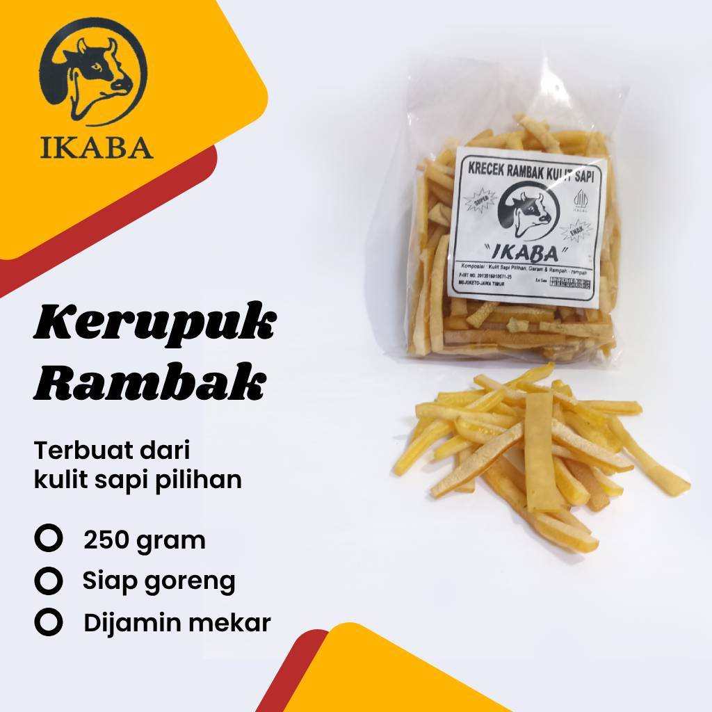 

Krecek krupuk rambak KULIT SAPI (STIK BIASA) 250gram