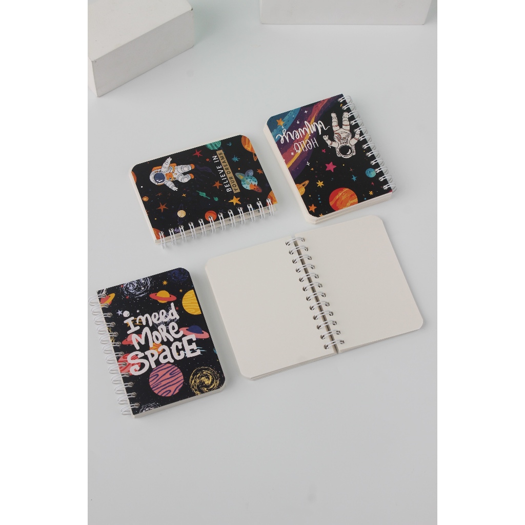 Bukuqu Notebook Mini A7 Spiral #planets Notebook, Buku catatan kecil, buku tulis pocket