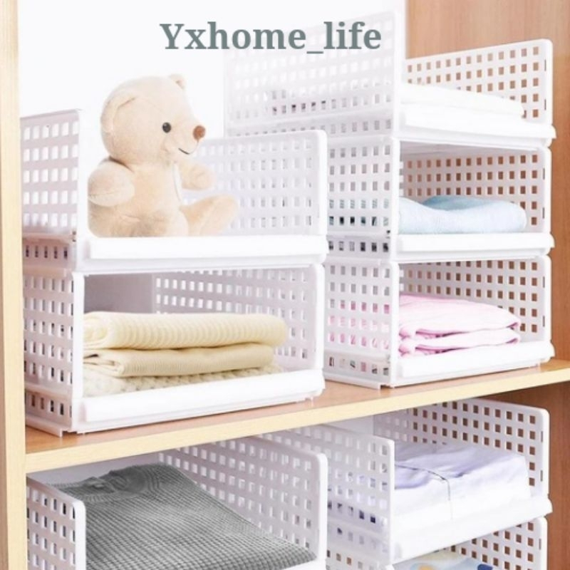 Rak Laci Lipat Lemari Pakaian Laci Lipat Serbaguna Dapat Disusun Storage Box Lipat Minimalis