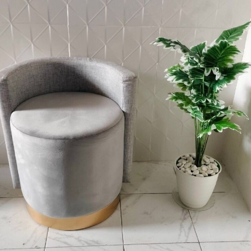 Kursi Sofa Stool Bulat Minimalis Modern Ottoman Fazaira Furniture