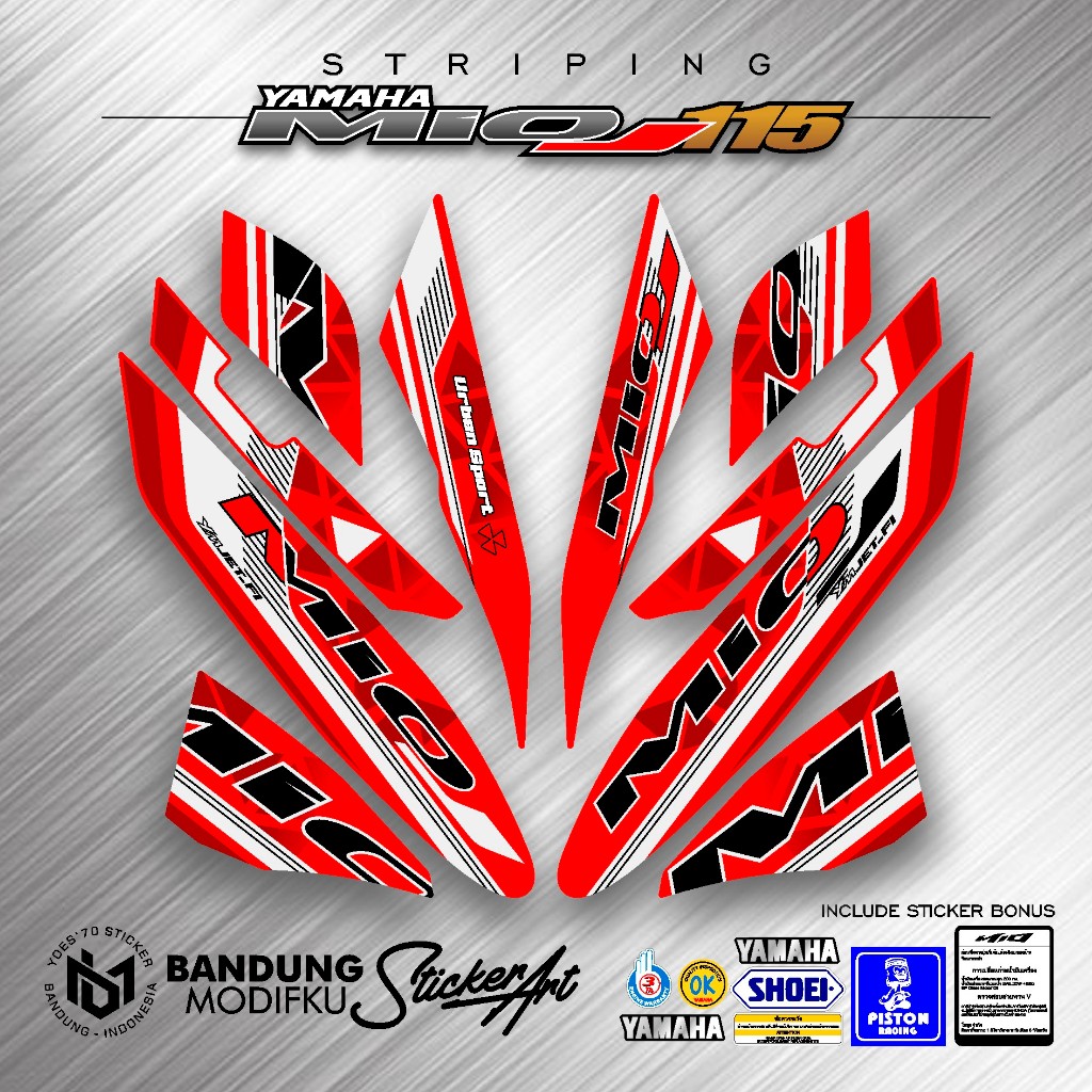 STICKER MIO J VARIASI / MOTIF 6 / STRIPING MIO J VARIASI / MIO J 2012 2013 2014 / BANDUNG MODIFKU