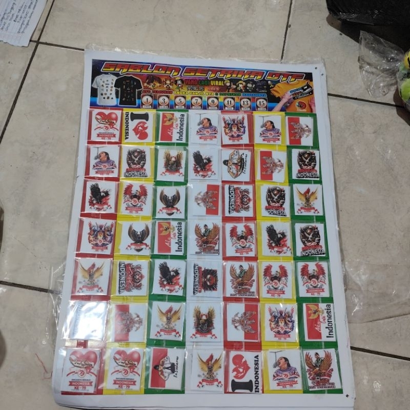 

49 pcs sablon setrika otf lembaran