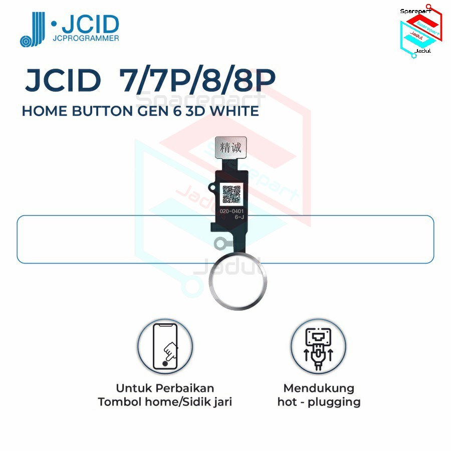 HOME BUTTON JC HOME-6-3D WHITE FOR IPHONE 7/7P/8/8P ORIGINAL