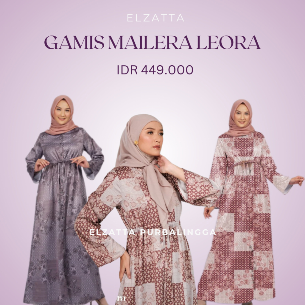Elzatta Gamis Mailera Leora Motif Batik Bahan Silk Elzatta