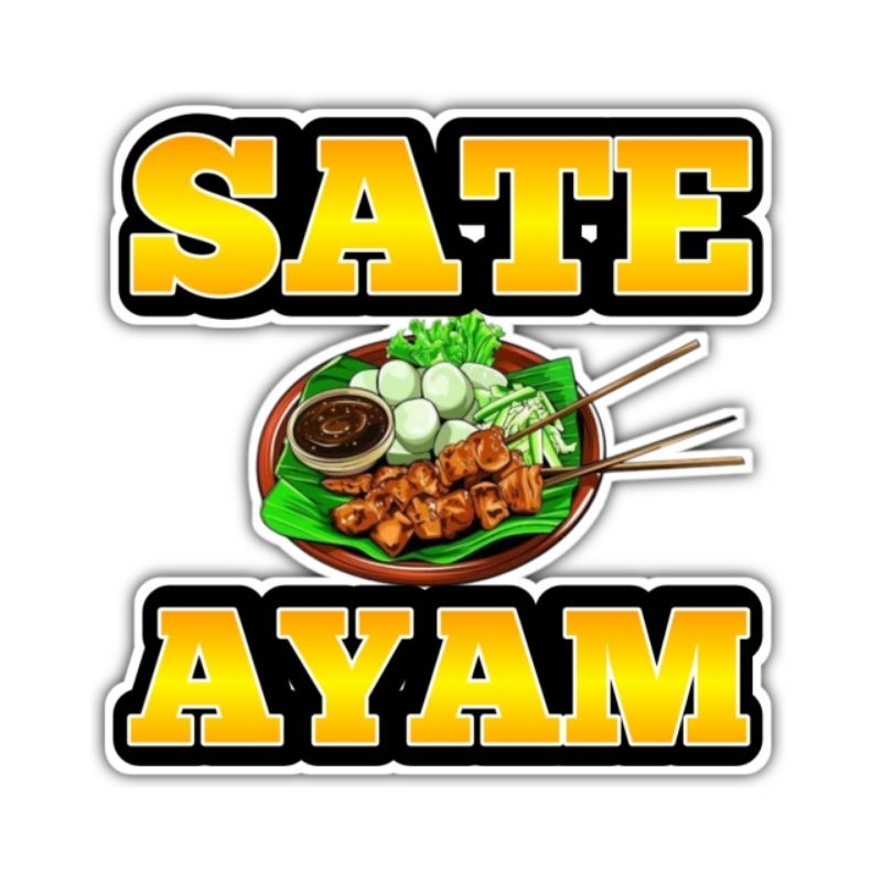 

Sticker Sate Ayam | Sticker Gerobak Kaca Jualan