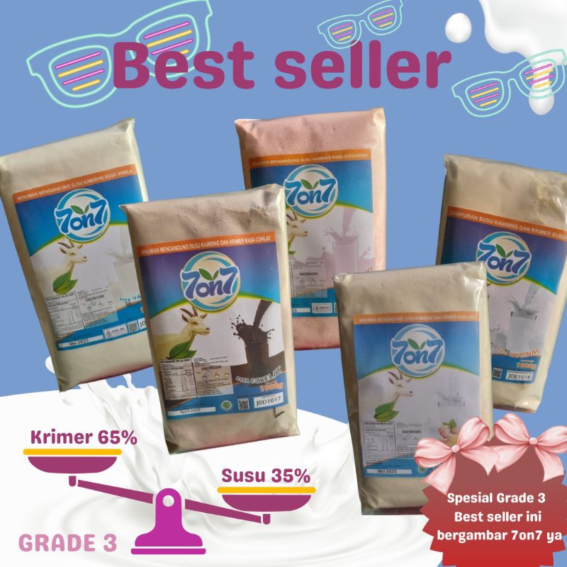 

SUSU KAMBING ETAWA BEST SELLER GRADE 3 KEMASAN 500 DAN 1000 GR DENGAN VARIAN RASA