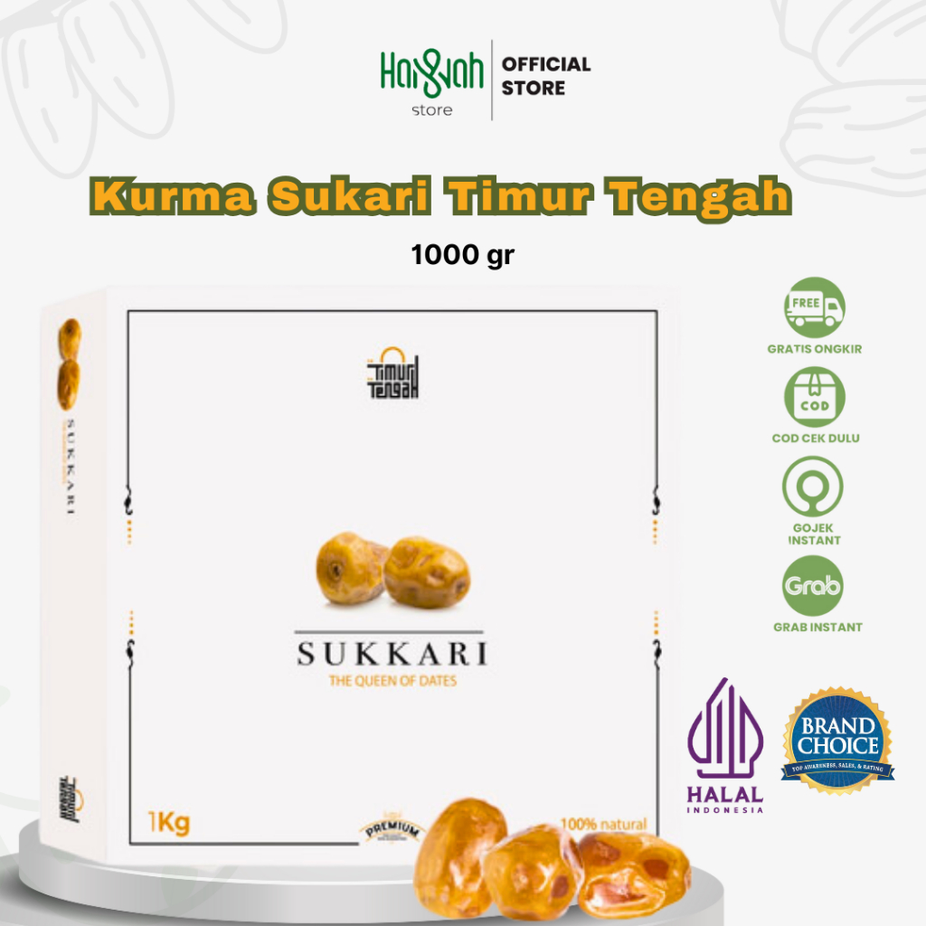 

Kurma Sukari Timur Tengah 1 Kg = Kurma Sukari Premium High Quality Natural Dates