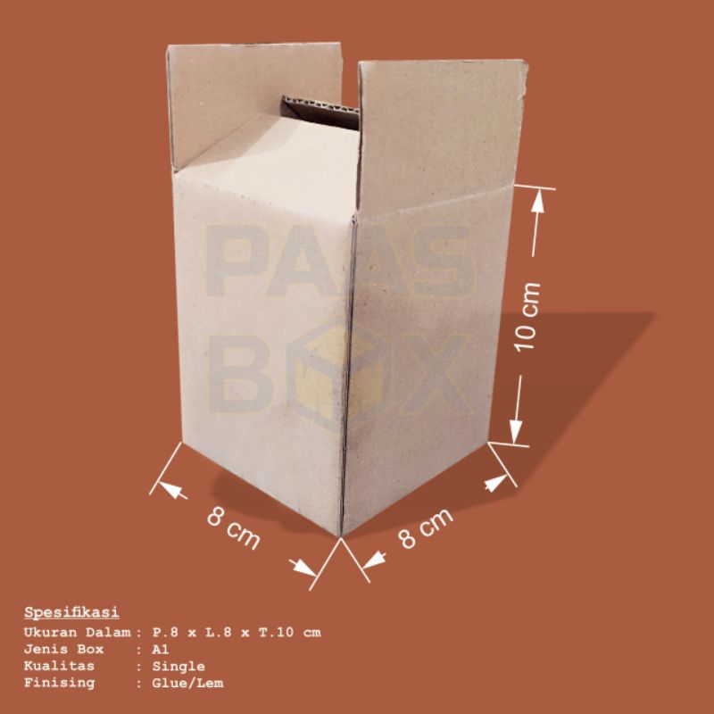 

kardus ukuran P 8 L 8 T 10 ( B-FLUTE 3MM)