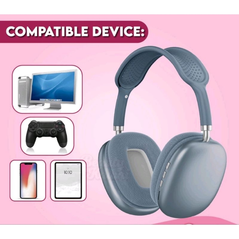 P9 Headfree Bluetooth Wireless Headphone HIFI Stereo Bass Headset Support TF Card Sport Gaming Blutu