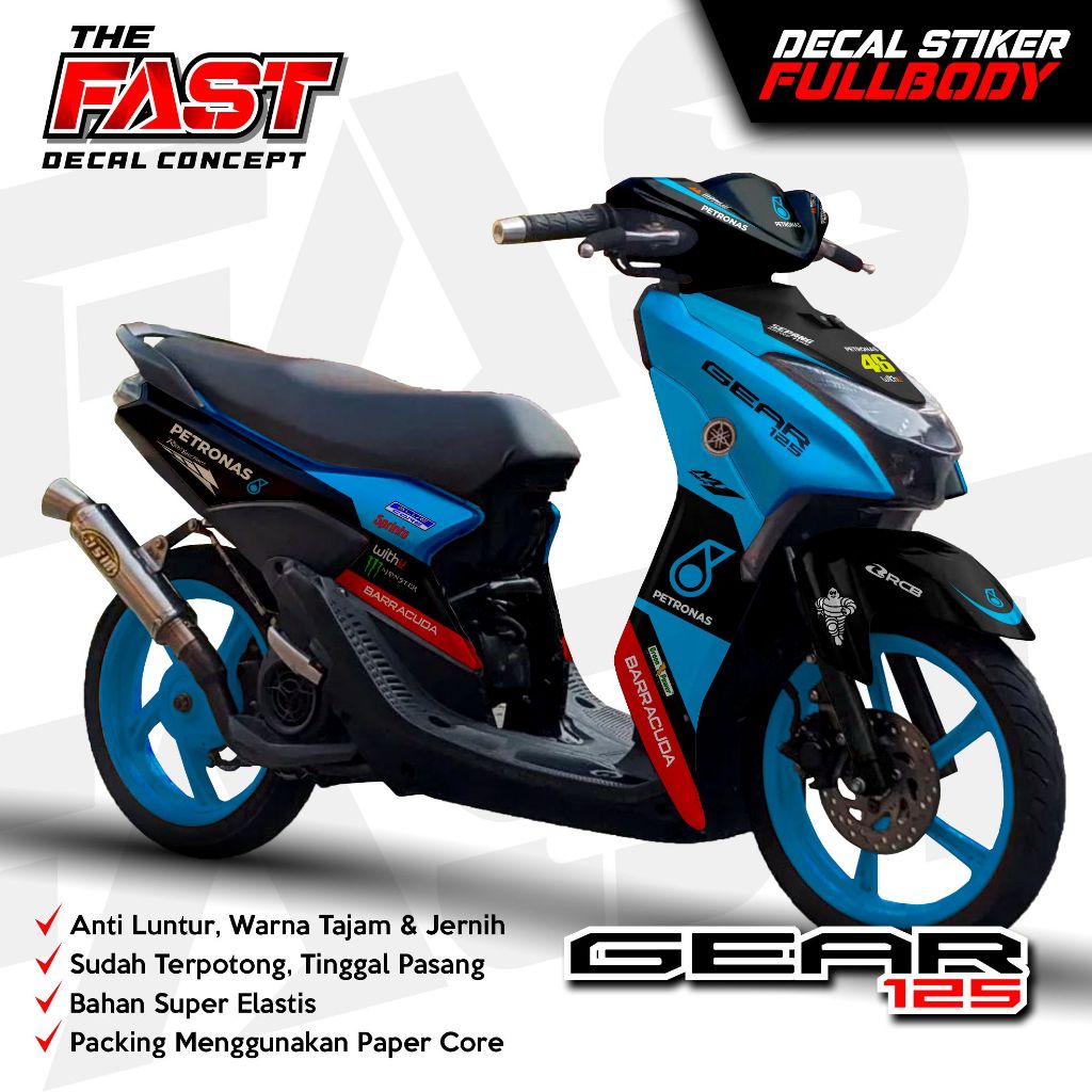 Yamaha Gear 125 // Stiker Motor Yamaha Mio Gear 125 Fullbody Petronas