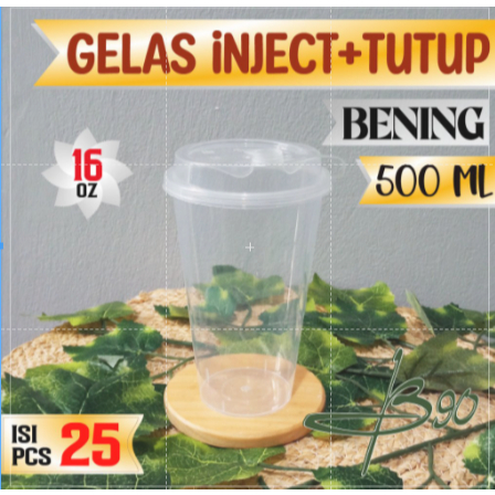 25 pcs Thinwall Cup Injection 24oz + Tutup free bubble warp