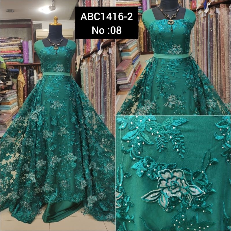 kain Dress Tile Brokat Bunga Timbul 3D ABC1416-2 No:08