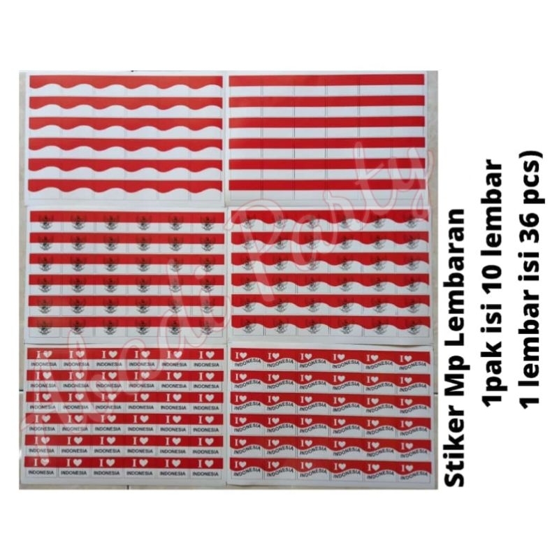 

Stiker Pipi Merah Putih Lembaran / Sticker Pipi Bendera MP / Stiker Merah Putih / Kemerdekaan