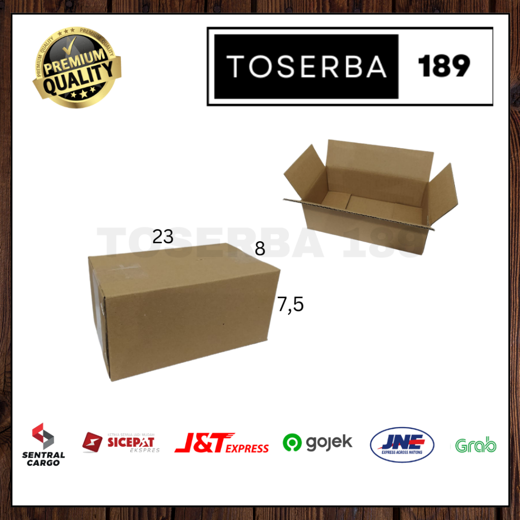 

kotak kardus box packing uk 23x8x7,5 SHEET POLOS