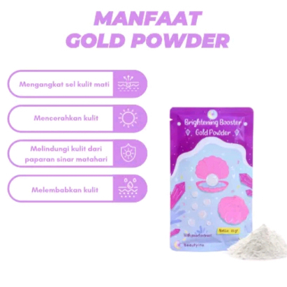 BRIGHTENING POWDER GOLD BOOSTER SERBUK GOLD BRIGHTENING BOOSTER GOLD POWDER BIBIT PEMUTIH BEAUTYINU