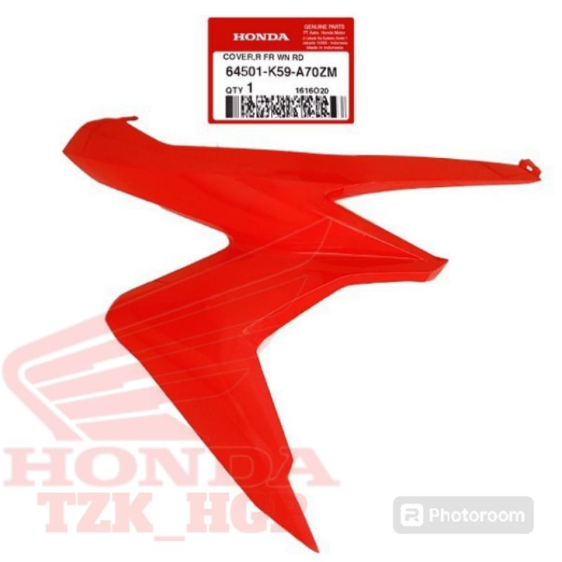 64501-K59-A70ZM Cover sayap depan samping kanan Vario 125 led merah Ferrari 2018 2019 original