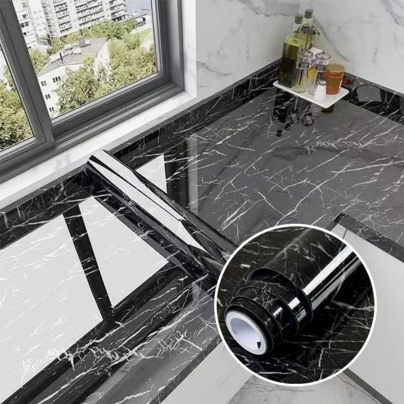 BATAM GROSIR (IUR) H1197 WALLPAPER STICKER DINDING 60X300CM / WALLPAPER marmer / STICKER MARBLE