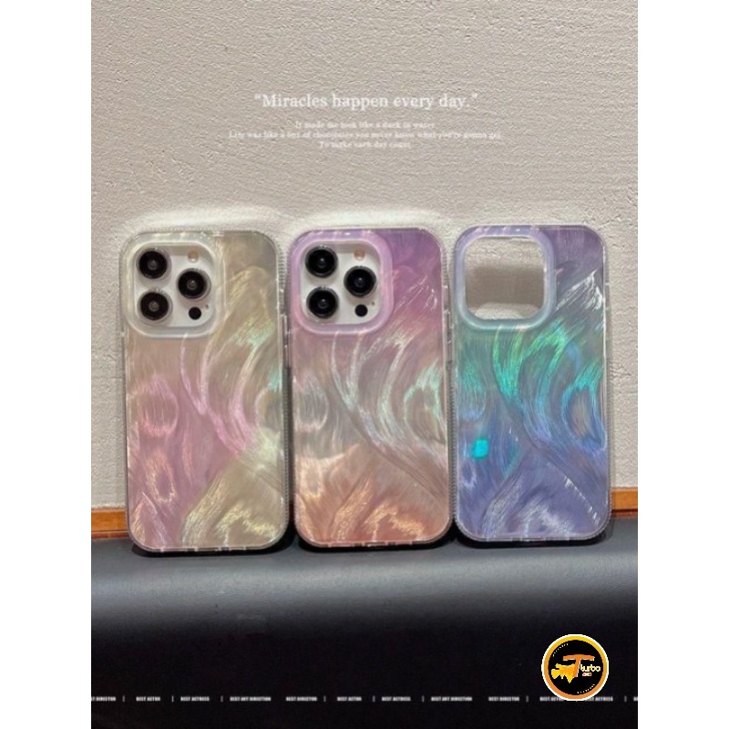 SS935 CLARITY Swirl Hologram Feather Case Texture For REALME C21Y C25Y C25 C25S C30 NARZO 50I PRIME 