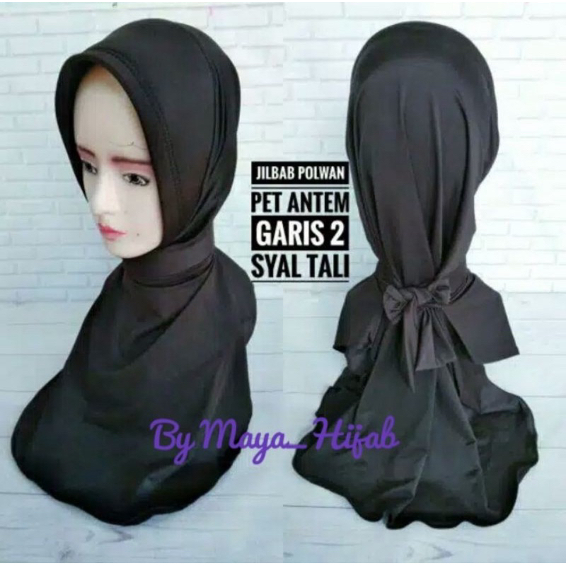 Hijab Polwan Garis Dua Tali