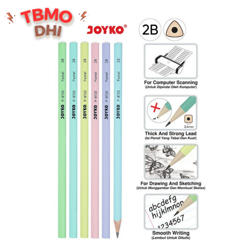 

Ecer Pencil Pensil Joyko P-8130 2B 1 Pcs Pastel