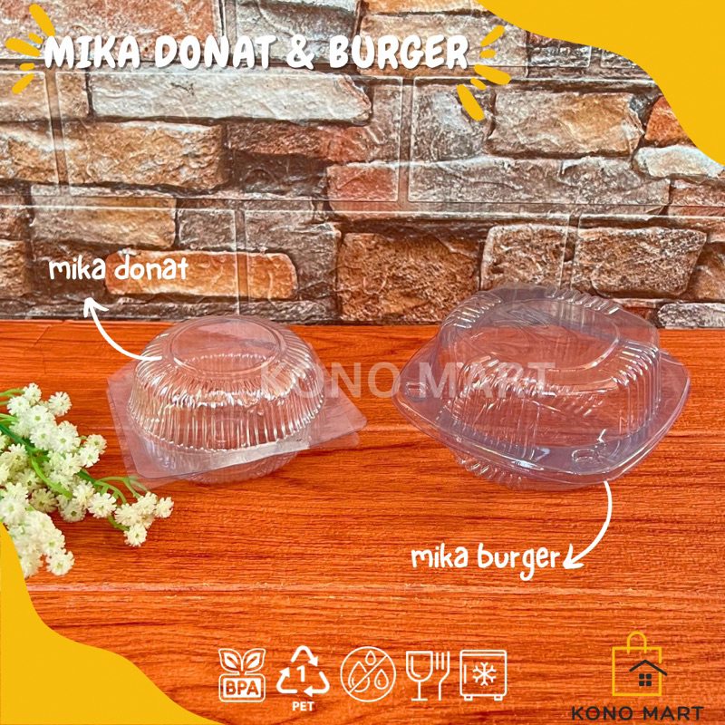 Mika Burger Lux H-01 & Mika Donat Isi 1 / Mika Donat Single / Mika Donut / Mika Kue Bulat / Tempat K