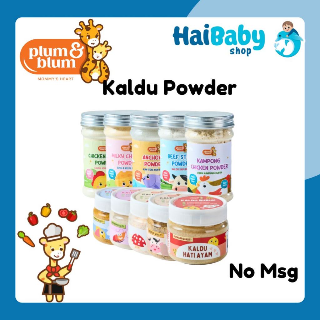 

Plum & Blum Kaldu Mpasi Sapi Stock Powder Ayam Stock Powder Milky Cheese Powder - 100 gram