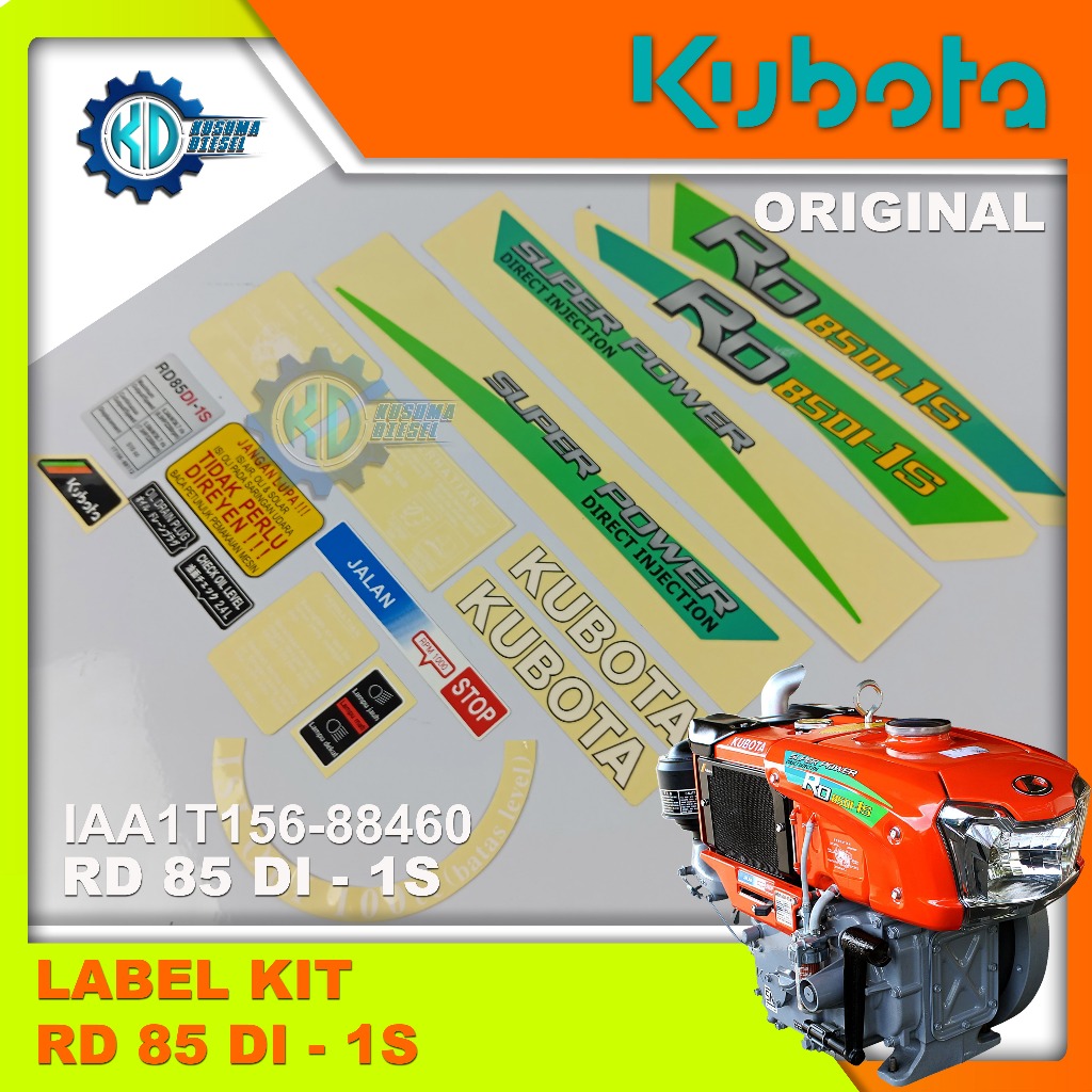 

LABEL KIT RD 85 DI - 1S - STIKER SET - STICKER - SPAREPART DIESEL KUBOTA - ORIGINAL - TERLENGKAP - MURAH - PROM0