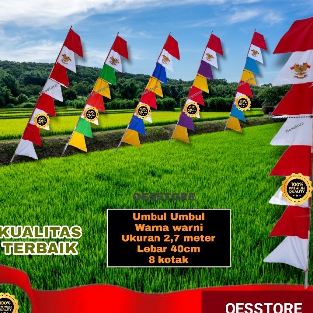 bendera umbul umbul 17 Agustus umbul umbul warna warni 2pcs  1 kodi