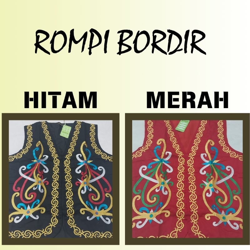 Rompi Bordir Motif Dayak Borneo