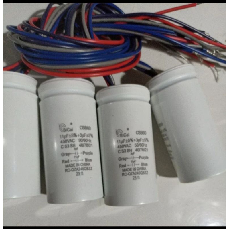 kapasitor mesin cuci Sharp 11+3uf 2tabung original