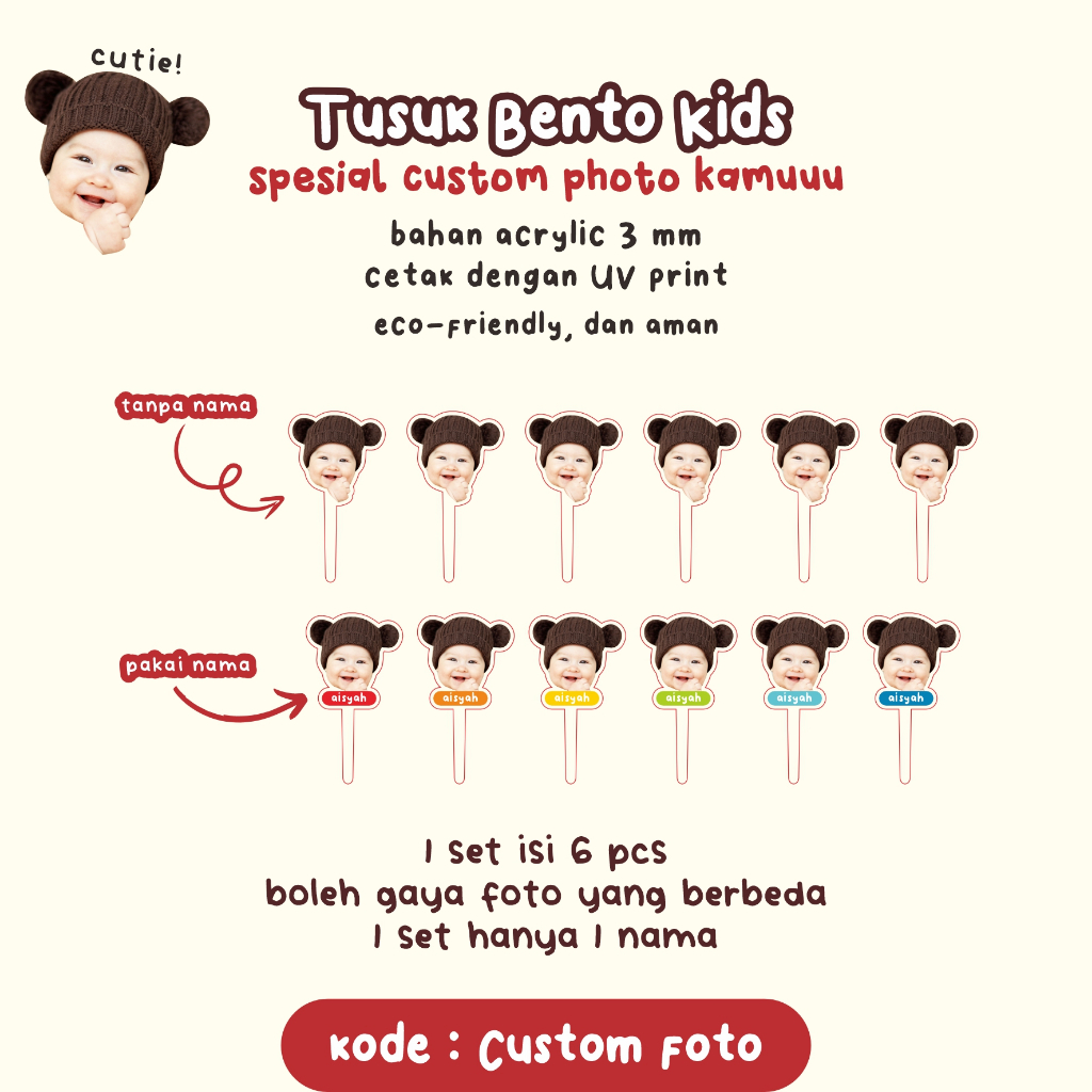 TUSUK BENTO ACRYLIC CUSTOM FOTO