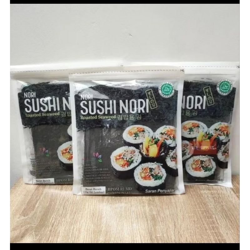 

Java Sushi Nori isi 20 & 50 Lembar HALAL Seaweed Rumput Laut Sushi Untuk Kimbab/ Gimbab