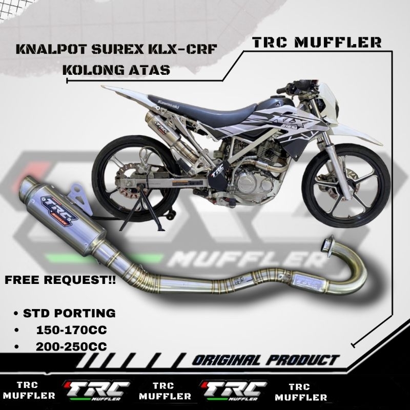 knalpot KLX • CRF • D TRACKER Bore Up Leher Atas Powerboom • TRC MUFFLER