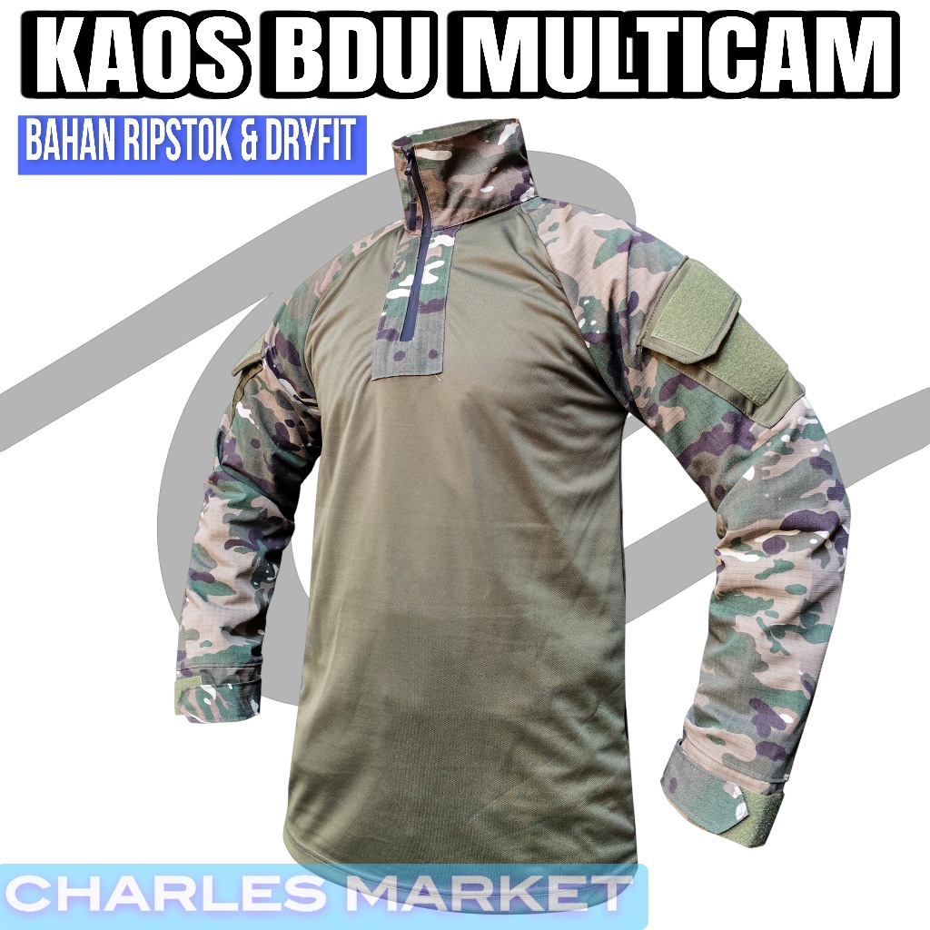 KAOS BDU MULTICAM PRESBODY - KAOS BDU UNISEX - KAOS BDU PENDAKI