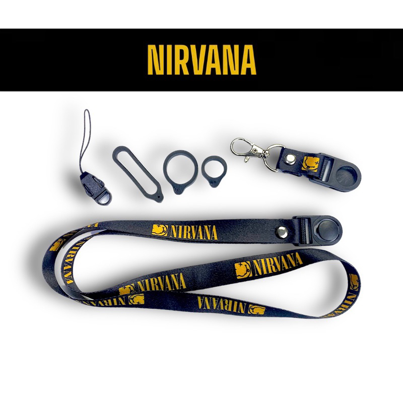 

NIRVANA YELLOW ART LANYARD GANTUNGAN HANDPHONE