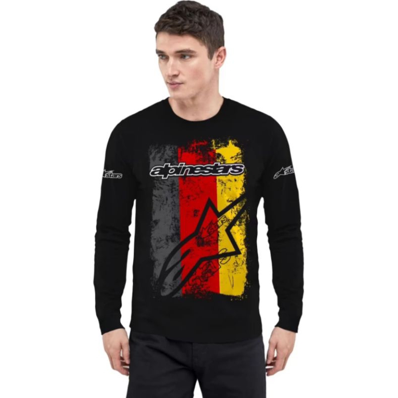 Tshirt Baju Kaos Motor Cross trabas Racing hitam Lengan Panjang Original cotton Combed 24ds super so