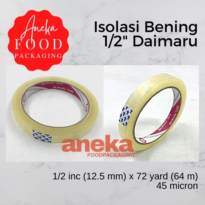 

Lakban bening/isolasi/selotip 1/2" daimaru