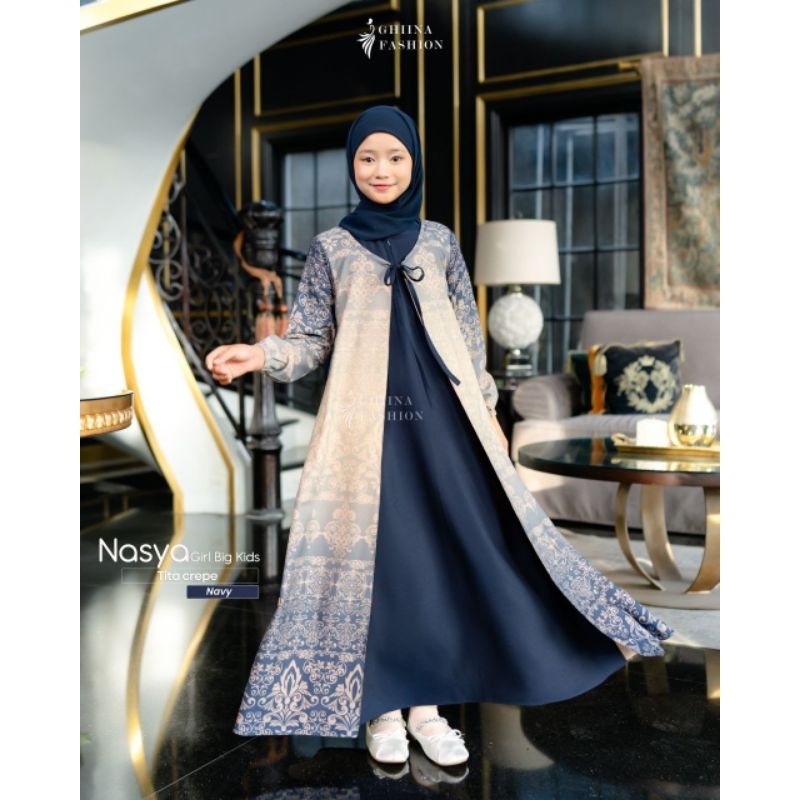 Nasya Gamis Anak Big Ghina  Fashion / gamis anak SD / gamis anak perempuan / Gamis Anak / Gamis anak
