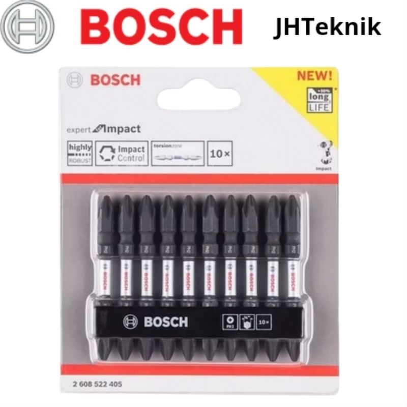 JHTeknik Mata Obeng BOSCH impact PH2x65mm/Mata Obeng Expert Impact Hitam PH2x65mm ++ Asli Original B
